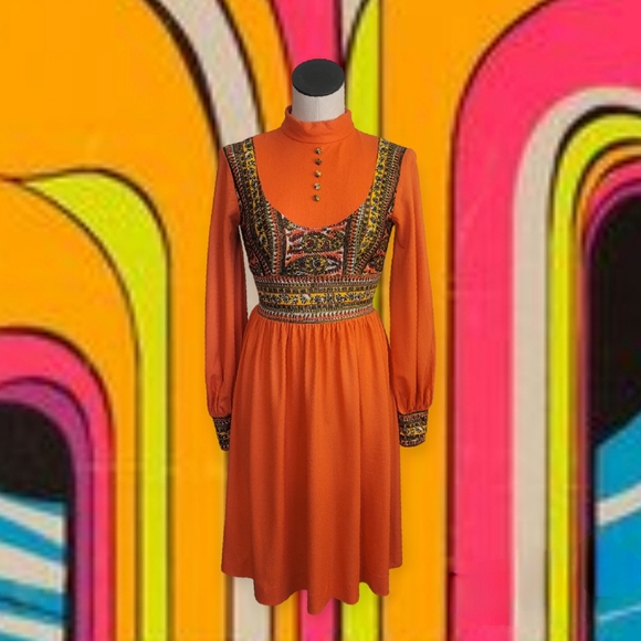 Vintage 70s Handmade Dress - Picture 1 of 4